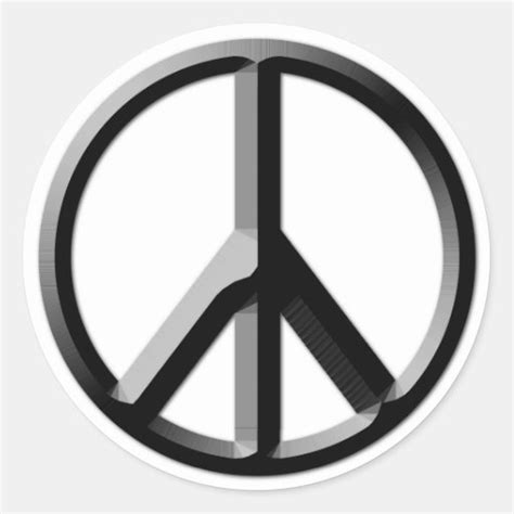 Silver And Black Peace Sign Sticker Sheet Zazzle