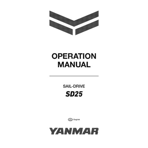 Yanmar Saildrive Sd25 Operation Manual Booklet