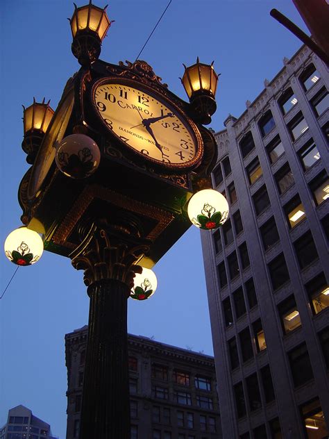 Clock Downtown Seattle Elena Flickr