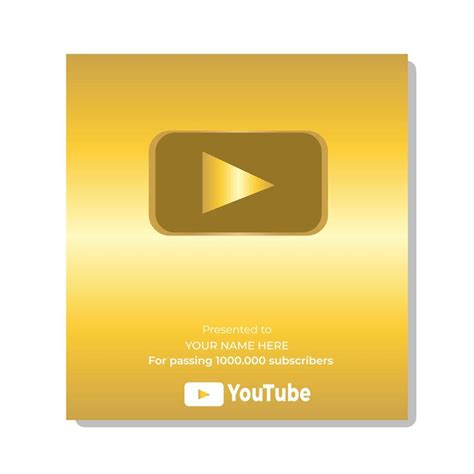 Golden Youtube Subscriber Play Button Illustrator Can Be Used For