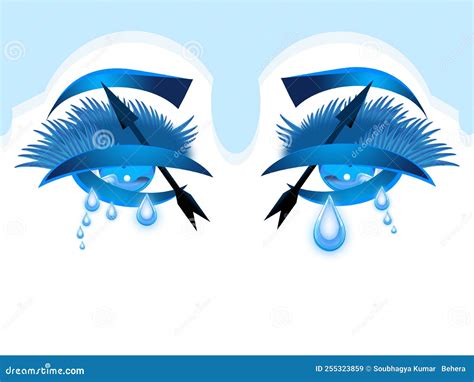 Crying Blue Eyes In Pain Illustration Digital Art Abstract Backgroun