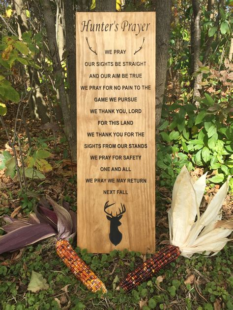 A Hunters Prayer Engraved Deer Hunting Sign Rustic Etsy