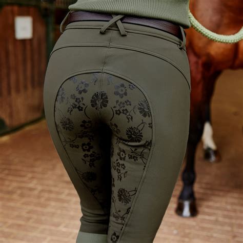 Buy Womens Softshell Breeches With Floral Silicone Full Seat Horzeeu