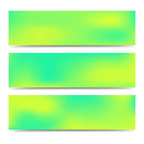 Smooth Abstract Blurred Gradient Green Banners Set Abstract Creative