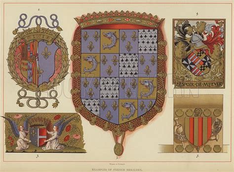 Examples Of French Heraldry Stock Image Look And Learn