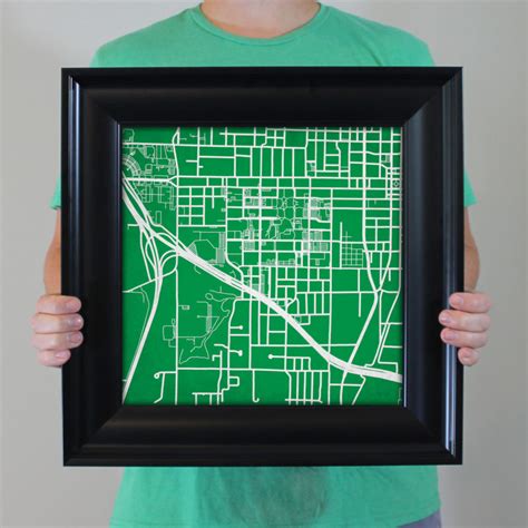 University Of North Texas Campus Map Art The Map Shop