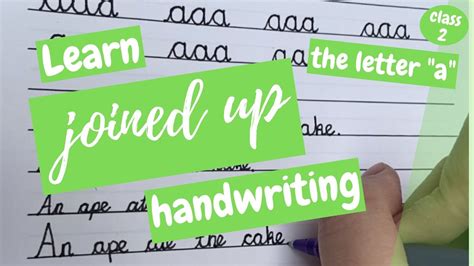 Joined Up Handwriting How To Write In Cursive The Letter A Class 2