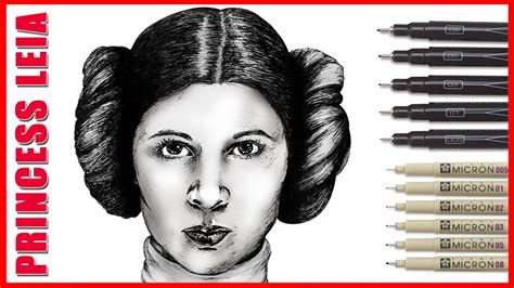 Drawing Star Wars Princess Leia Realistic How To Draw Carrie