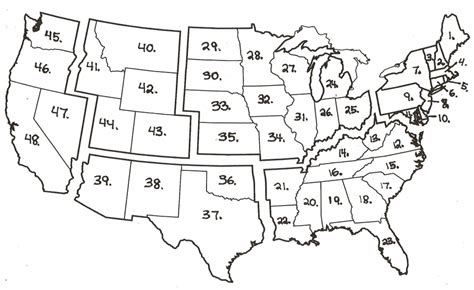 Numbered Us Map United States Quiz New Blank With Blank Us Map