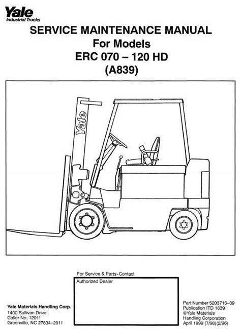 Yale erc040rg/zg, erc050rg/zg, erc060rg/zg, erc065rg/zg forklift truck e108 serie maintenance manual. Yale Erc050 Wiring Schematic - Wiring Diagram Schemas