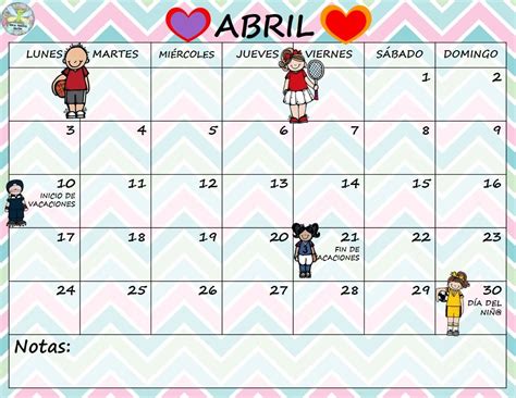 Bonitos Y Creativos Diseños De Los Calendarios Del Mes De Abril