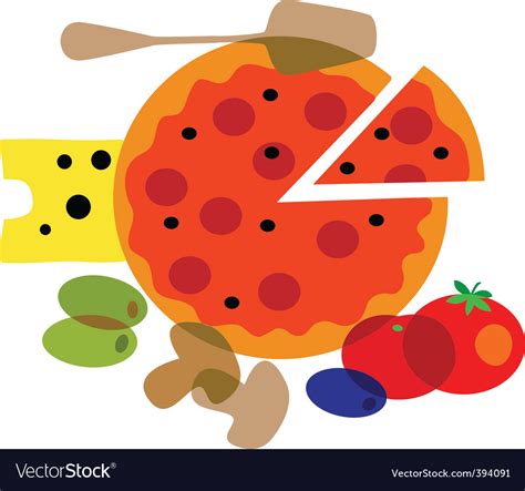 Pizza And Ingredients Royalty Free Vector Image