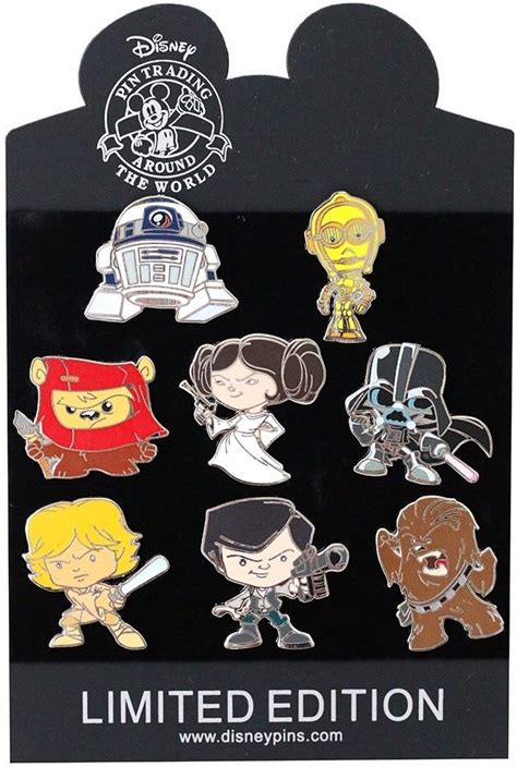 Star Wars Cute Disney Authentic Trading Pin Set 8 Total Le Pins