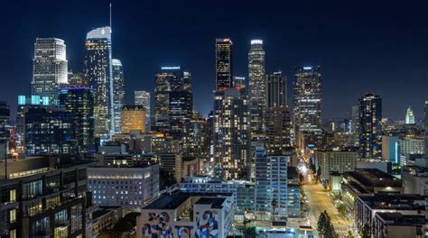 4k Downtown Los Angeles Skyline At Night Emerics Timelapse