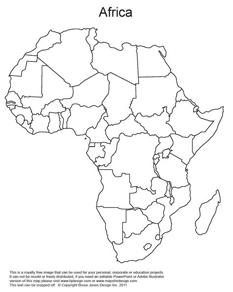 Map of africa no names. World Regional Printable, Blank Maps • Royalty Free, jpg • FreeUSandWorldMaps.com