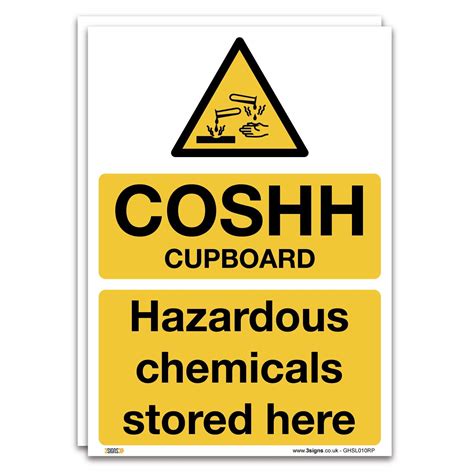 Buy Pack Of 2 COSHH Cupboard Sign A4 297x210mm 1mm Rigid Plastic