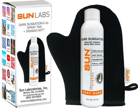 Very Dark Spray Tan In A Canister Sun Laboratories With Tanning Mitt