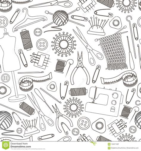 Accessories For Needlework Stock Vector Illustration Of Concept