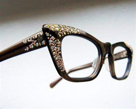 Vintage 50s Square Cat Eye Rhinestone Eyeglass Frames Etsy Stylish
