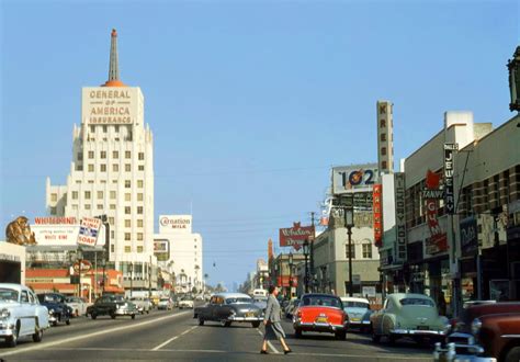 Wilshire Blvd Looking East Towards La Brea 1954