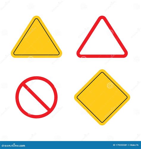 Road Sign Shapes Circle Square Triangle Road Signs Stock Vector
