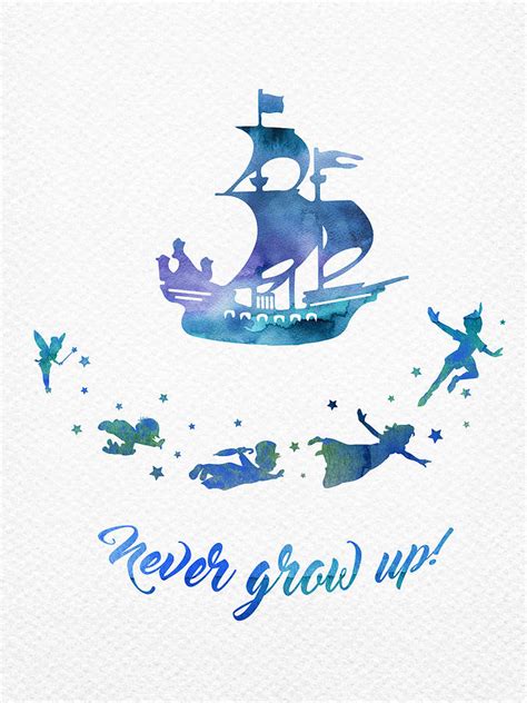 Peter Pan Never Grow Up Quote Digital Art By Mihaela Pater Pixels