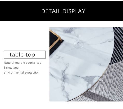 Newly Stainless Steel Titanium Marble Tea Table Tea Table Table