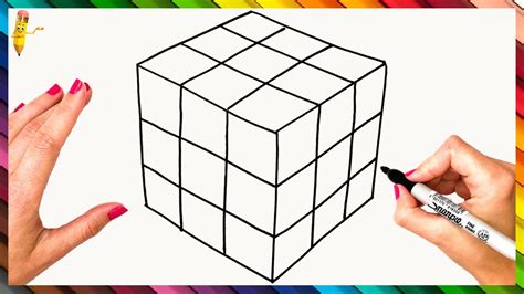 How To Draw A Rubik Cube Step By Step Rubik Cube Drawing Easy