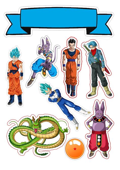Dragon ball z cake topper, dragon ball z birthday, dragon ball z party supplies. Dragon Ball Z: Free Printable Cake and Cupcake Toppers. - Oh My Fiesta! for Geeks