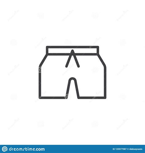 Short Pants Outline Icon Stock Vector Illustration Of Pants 125977987