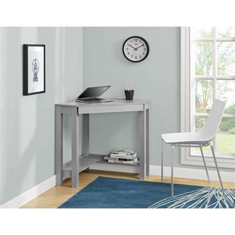 Corner desk is great for home and office use. Corner Desk in Gray - 9888096COM