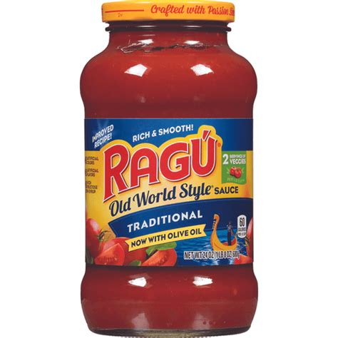 Ragu Sauce Traditional Old World Style 24 Oz Tomato And Basil