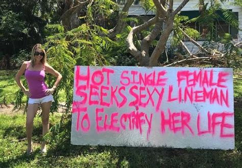 hot single female seeks sexy lineman sign gets florida woman her power back