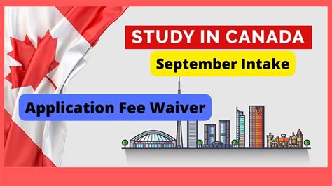 Study In Canada September Intake With Application Fee Waiver Apply Now