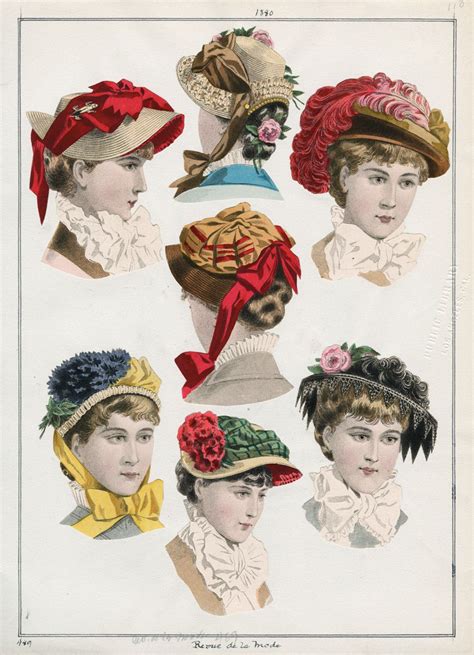 Lapl Revue De La Mode 1880 Victorian Hats Historical Hats