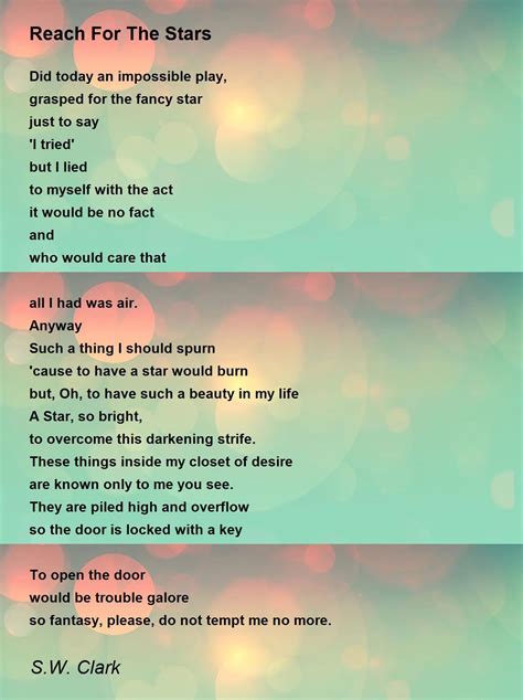 Reach For The Stars Reach For The Stars Poem By Sw Clark