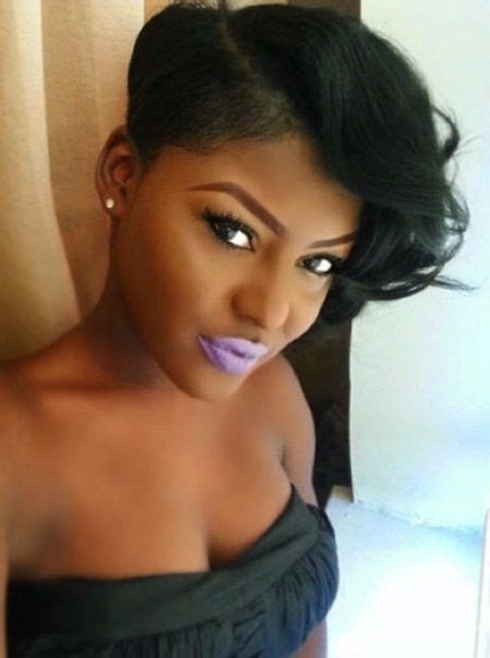 Long locks look lovely with an asymmetrical style. 5 Stunning Short Haircuts One Side Long African American ...