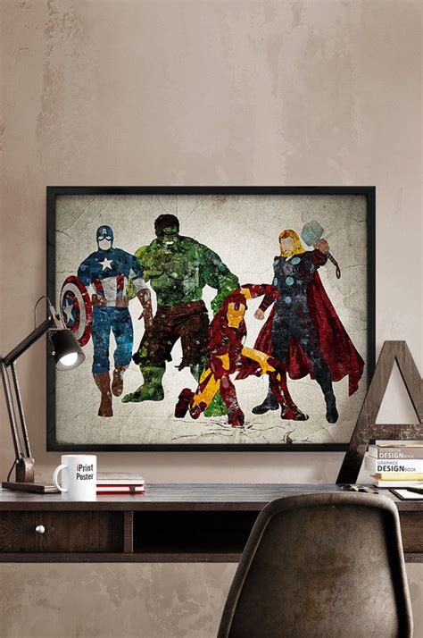 Avengers Print Avengers Poster Superheroes Print Marvel Print Thor