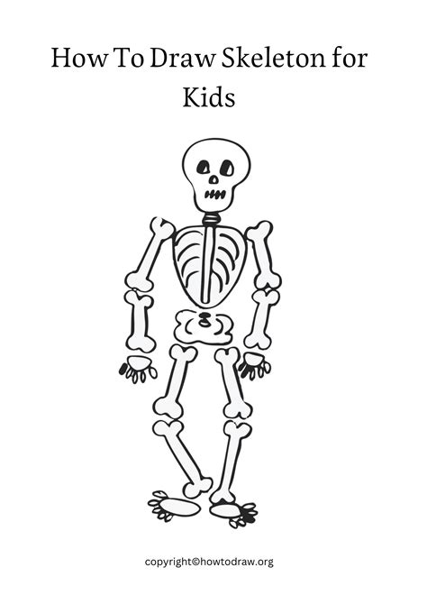 How To Draw Skeleton Step By Step For Kids And Beginners
