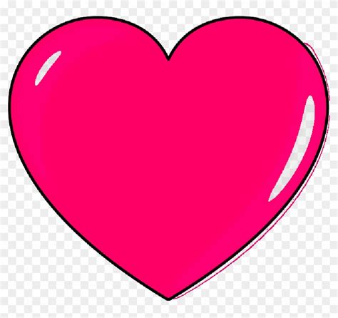 Small Outline Cartoon Heart Love Pink Hearts Bentuk Hati Warna