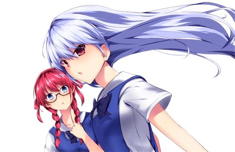 Lavirince Kazami Kazuki Suou Amane Grisaia Series Highres Tagme 2girls Looking At