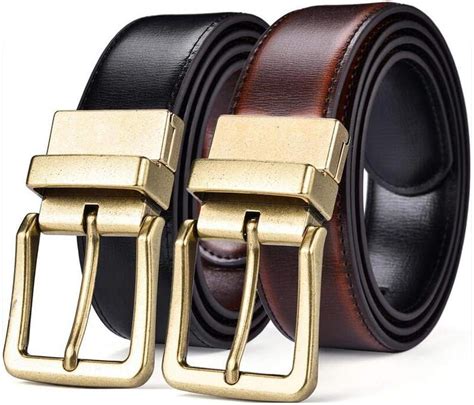 Men Leather Reversible Belts And Adjustable Fashion Genuine Leather