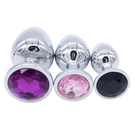 domi 3pcs set adult game stainless botty beads butt plug mix color metal anal toys in anal sex