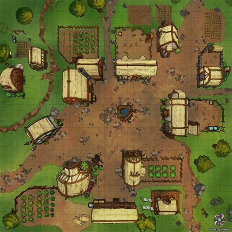 Small Farming Village Dnd Battle Map By Hassly On Deviantart Fantasy
