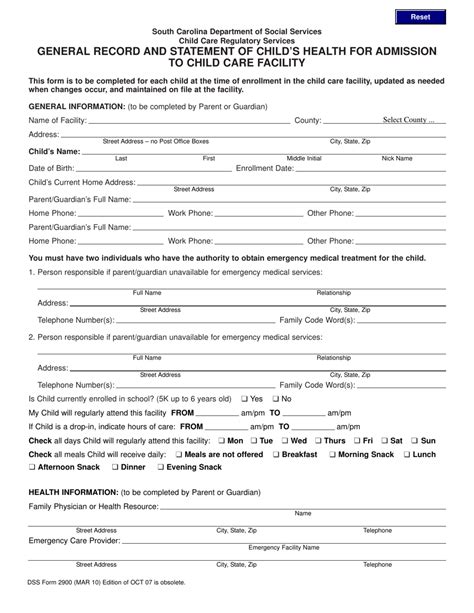 Dss Form 2900 Fill Out Sign Online And Download Fillable Pdf South