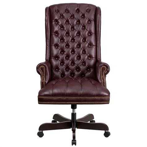 Kaylee office chair upholstered velvet seashell swivel desk chair, blackby belleze(2). Traditional Upholstered Executive Office Chair in Burgundy ...