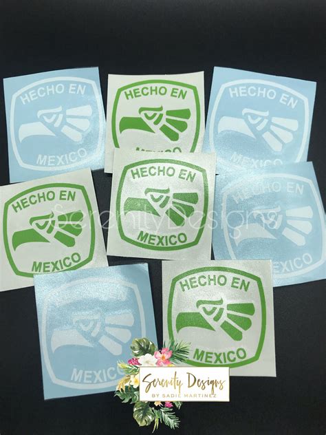 Hecho En Mexico Vinyl Decal Mexico Decals Mexican Decals Etsy