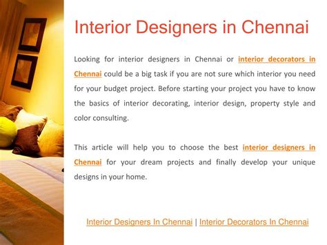 Ppt Best Interior Designers In Chennai Powerpoint Presentation Free