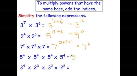 Index Law 1 Multiplying Powers Youtube