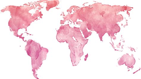 Pink Watercolor World Map Vector Art At Vecteezy